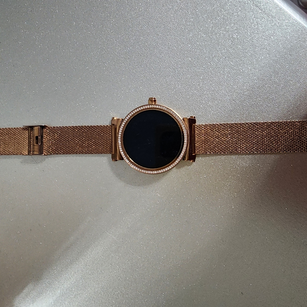 Michael Kors Gold and Black Watch with Slim Profile